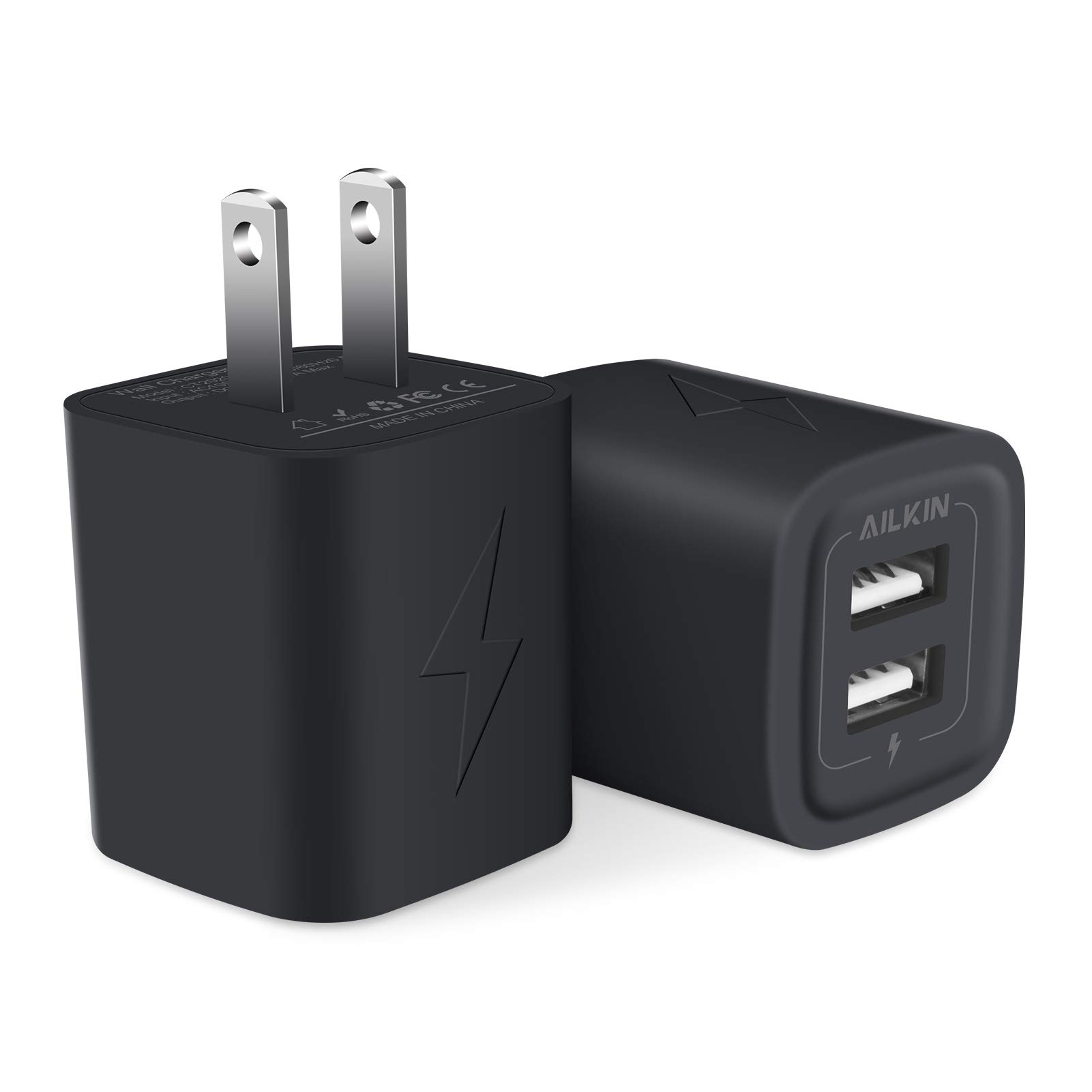 Wall Charger Plug, USB Charger Cube, Ailkin 2.1A 2-Muti Port USB Adapter Power Plug Charging Station Box Base for iPhone 17 16 Pro Max 15 14 1312Pro/11, iPad, Samsung Phones usb-a Charging Block Brick