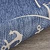 Lr Home Nautical Anchor Border Indoor Outdoor Rug, Blue/White, 5'3"" x 7'"