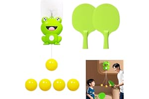 TNDCKP Hanging Table Tennis Trainer Portable Set, 1 Pcs Trainer 6 Balls & 2 Pcs Trainer 12 Balls Door Pong Game for Kids with Racket and Balls, Adjustable Hanging Table Tennis Trainer