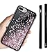 Caka iPhone 8 Plus Case, iPhone 6 Plus 6S Plus 7 Plus Glitter Case for Women Girls Bling Flowing Liquid Sparkle TPU Black Case for iPhone 6 Plus 6S Plus 7 Plus 8 Plus (Rose Gold)