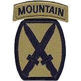 10th Mountain Division New OCP Patch and Tab Sewn Together W/Hook Fastener (EA)