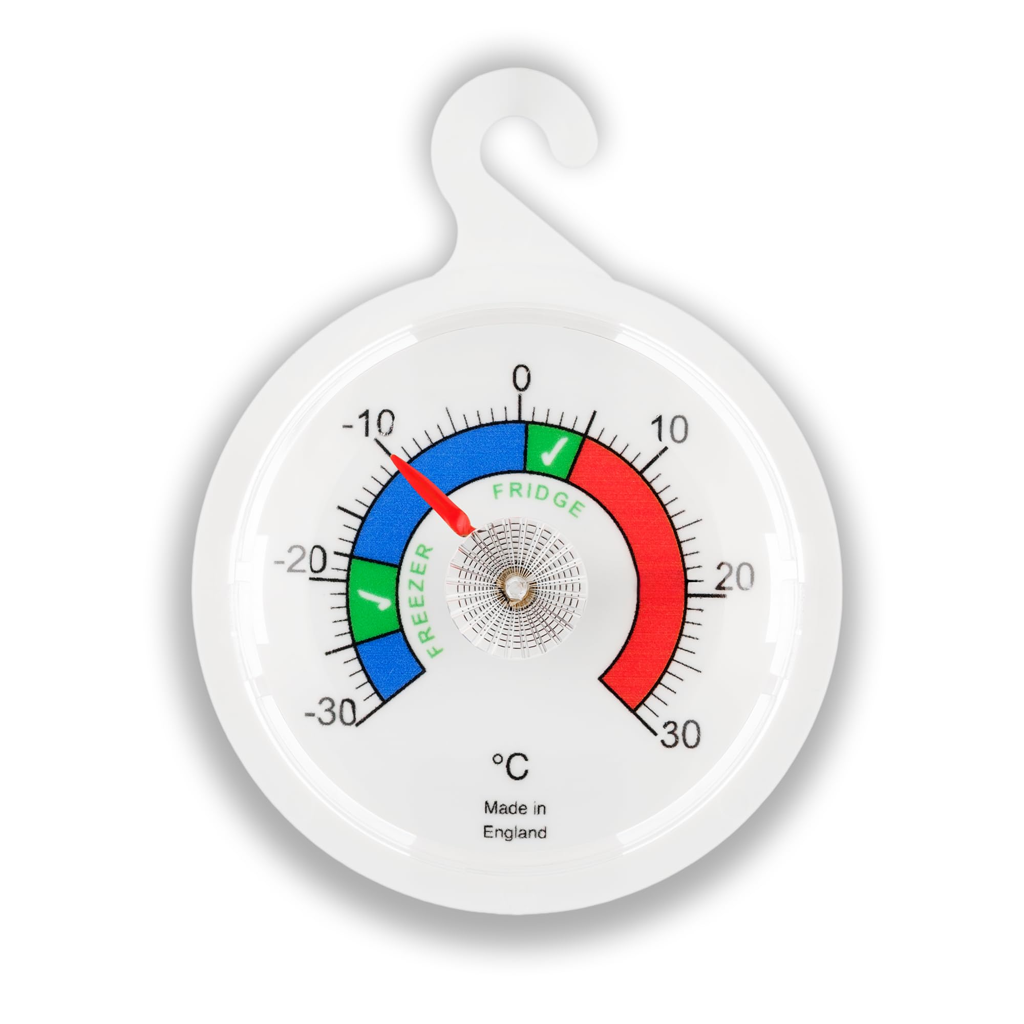 Dial Fridge Thermometer Dial 65 mm - Fridge Freezer Thermometer with Coloured Zones - Ideal Refrigeration Temperature Control