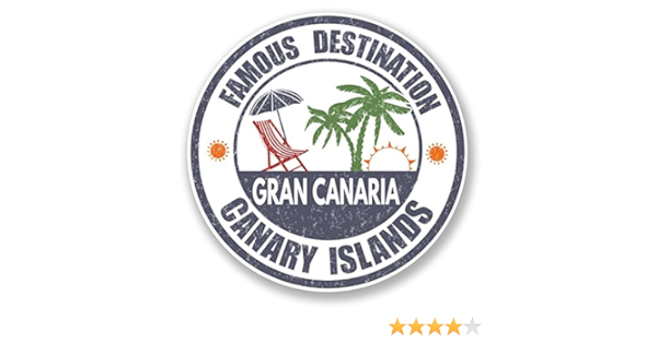 2 x 10cm/100 mm Gran Canaria, Islas Canarias Etiqueta ...