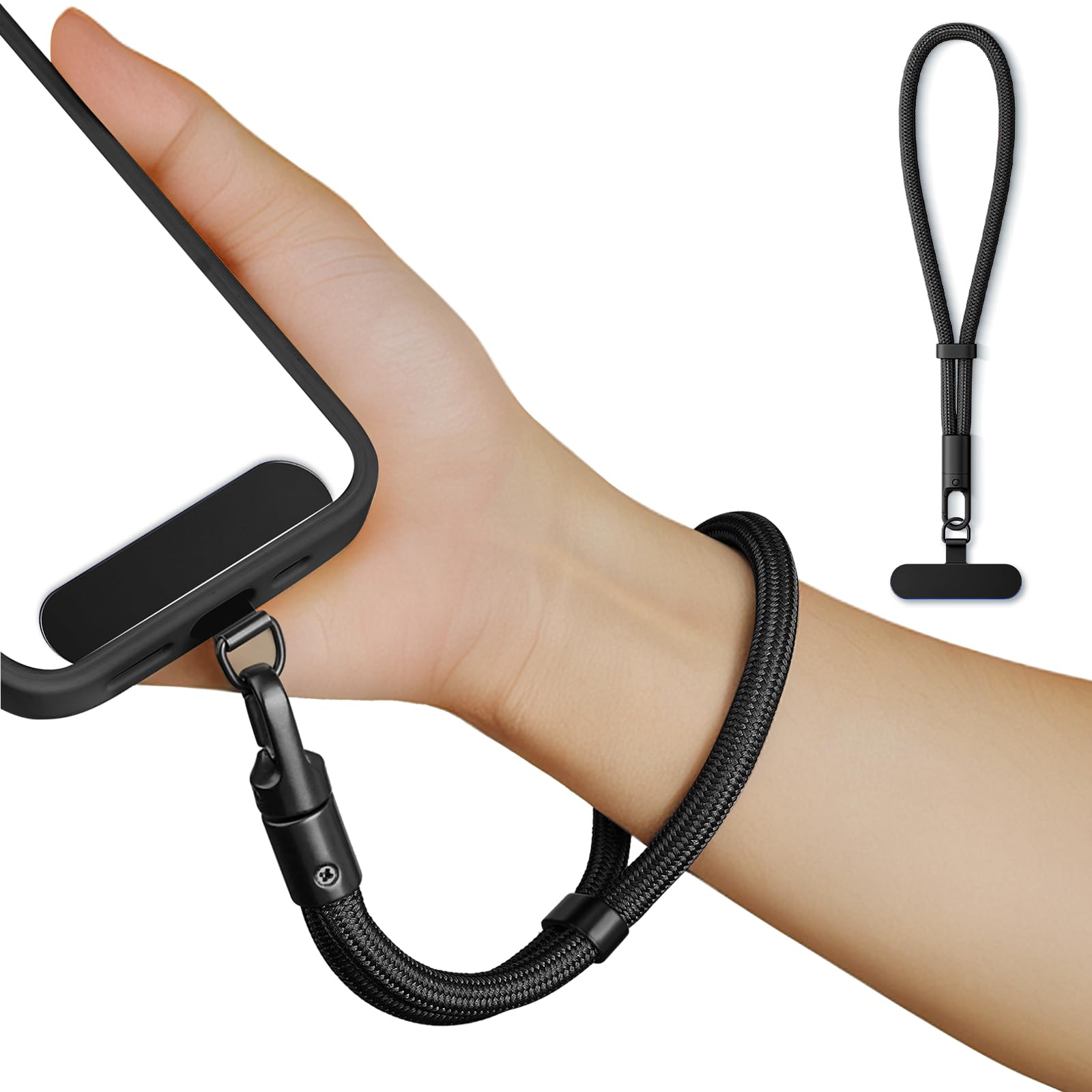 Photo 1 of saxsion Hand Wrist Strap Lanyard,Universal Cell Phone Multifuctional Patch Lanyards for Women and Men (Black)