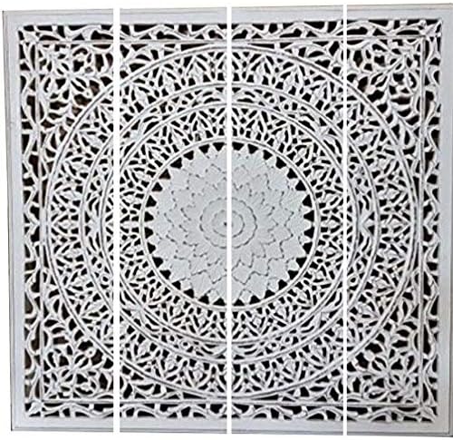 MDF Wood Wall Panel, Wall Hanging and Headboard (White, 180 x 180)