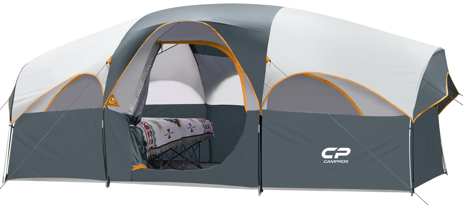 Photo 1 of ***(USED, MISSING PARTS -SELLING AS IS)***  CAMPROS CP Tent 8 Person Camping Tents, Weather Resistant Family Tent, 5 Large Mesh Windows, Double Layer, Divided Curtain for Separated Room, Portable with Carry Bag
