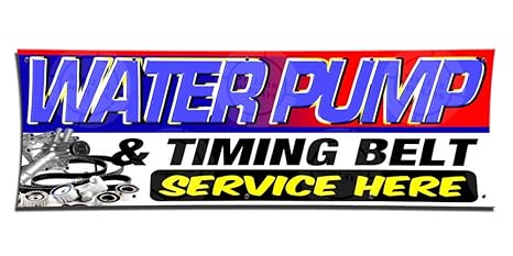 Amazon Com Water Pump Timing Belt Service Here Banner 3ft X 9ft