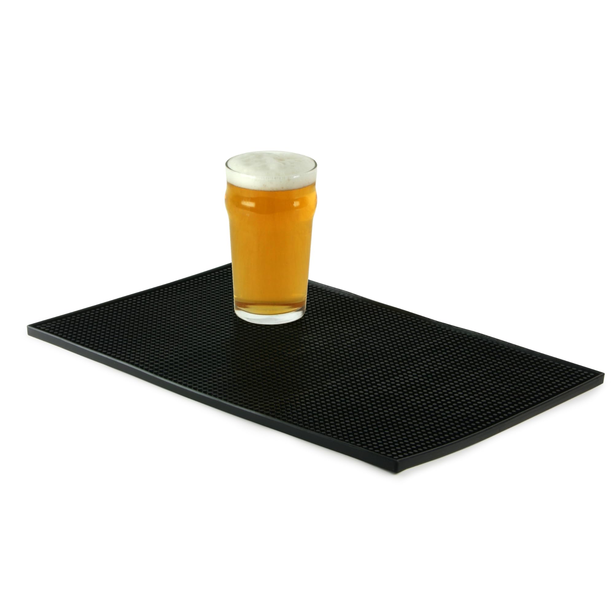 bar@drinkstuff Service Bar Mat 12 x 18 inch (300 x 450 mm) – Large Black Rubber Drip & Service Mat for Bars, Countertops & Workstations – Flexible, Easy to Clean & Non-Slip Protection