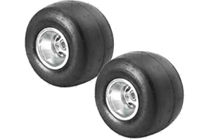 ZXTDR Rear Wheel Tire 11x7.10-5'' 11x7.10x5'' Tubeless Tires, 5'' Rear Tire, 4-Ply Slick Tires Rim 3 Stud for Go Kart Racing Cart Quad Drifting Mini Bikes (2 pack)