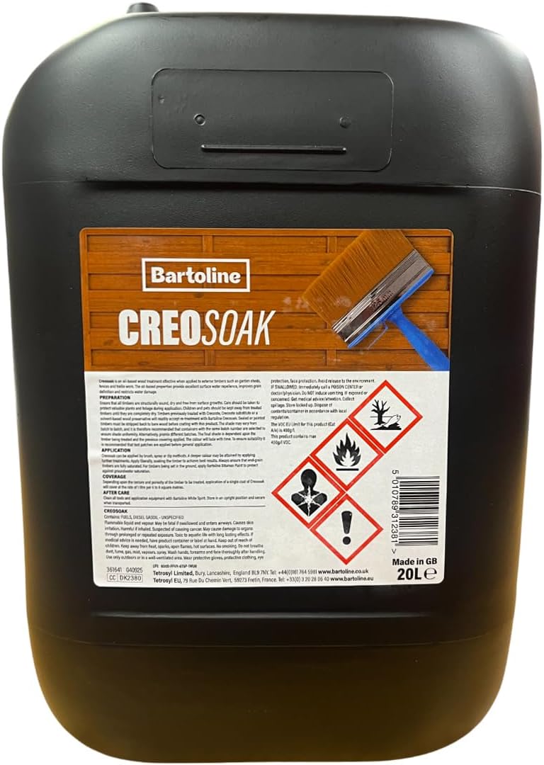 Bartoline Dark Creocote 20L Barrier Wood Preserver Dark Creocote