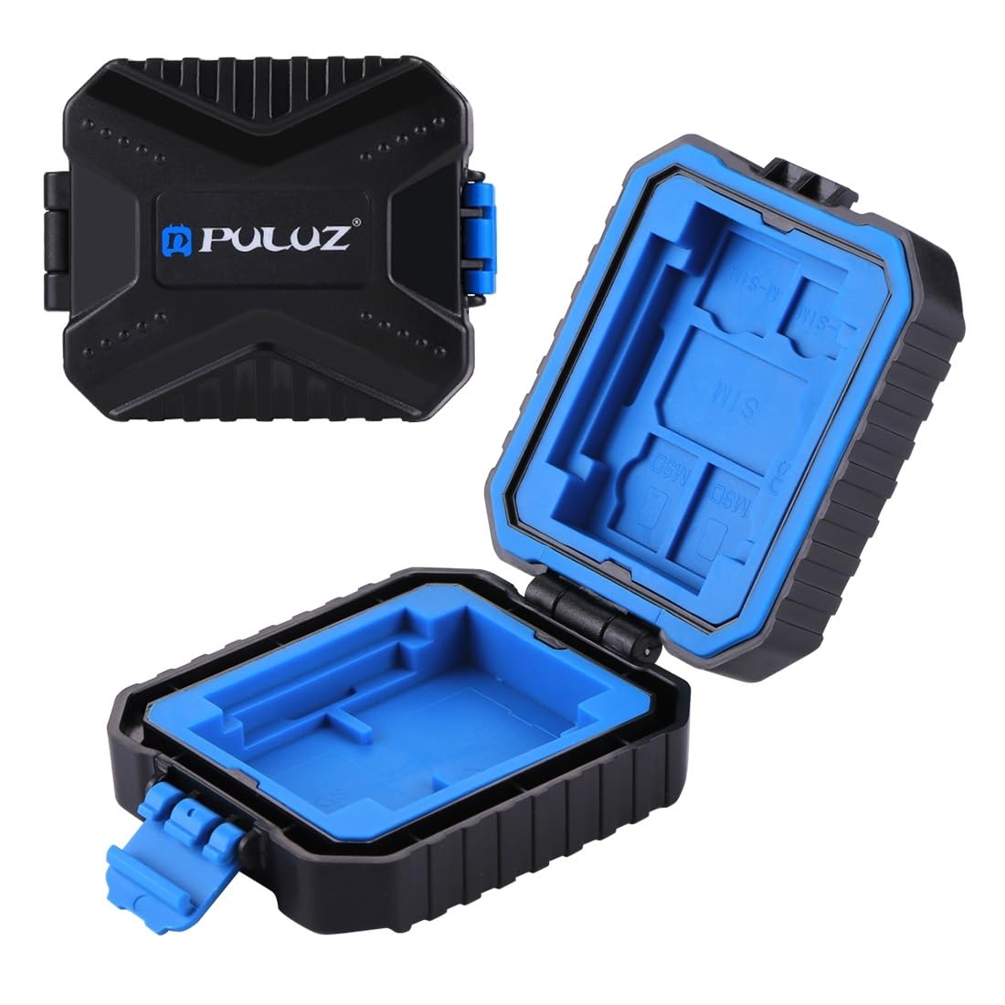 SIM SD CF TF XQD Card Case, PULUZ 11 Slots Mini Portable Wateroroof Resistant Memory Cards Holder Stocker Carrying Shell Storage Box Cover Protector, Capacity: 3*SIM + 2*XQD + 2*CF + 2*TF + 2*SD Card