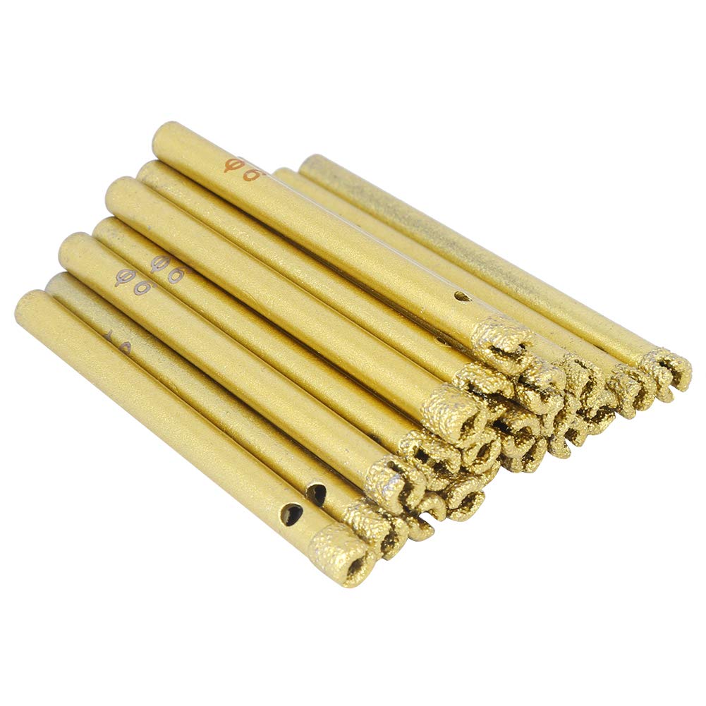 20PCs 6.5 x 6mm Diamond Hole Saw Drill Bit Hand Electric Drill Bit Brazing Hole Opener Drilling Tools for Glass Ceramic Tiles