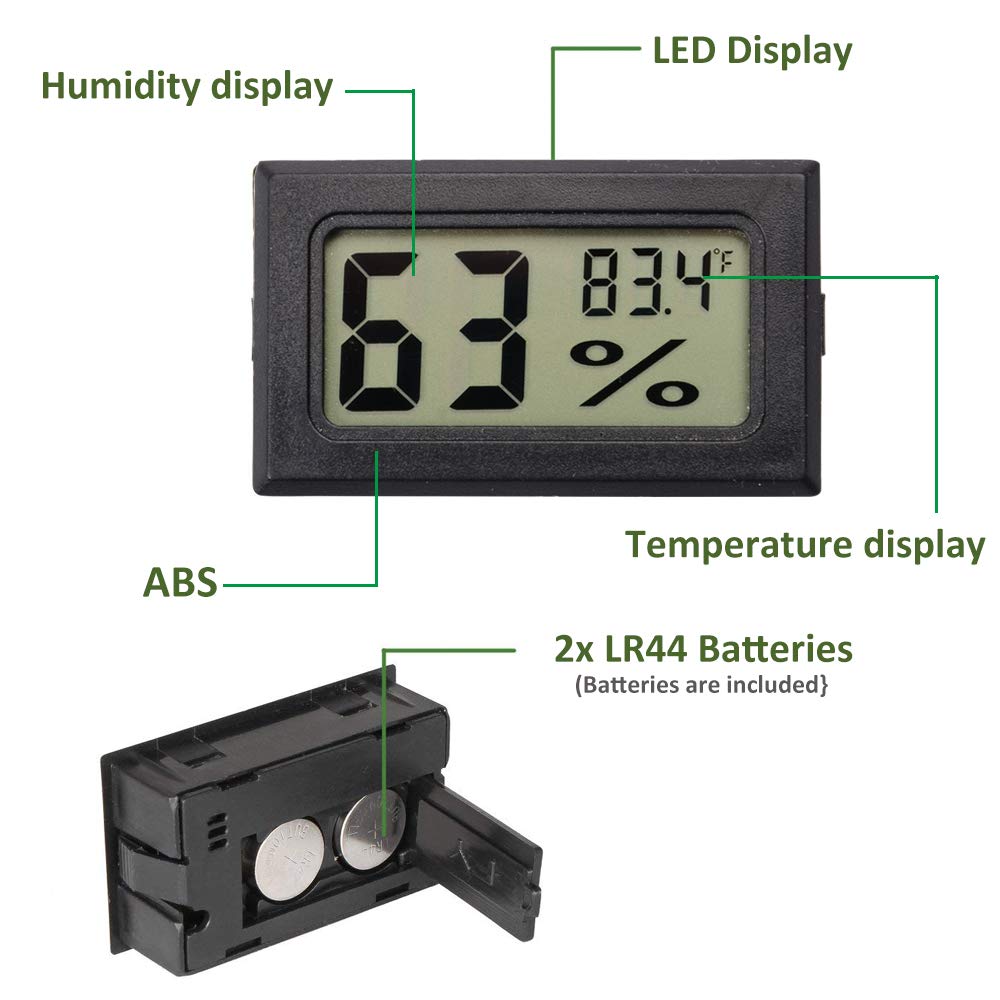 AUTIDEFY Mini Digital Electronic Temperature Humidity Meters Gauge Indoor Thermometer Hygrometer LCD Display Fahrenheit (℉) (3 Pack)