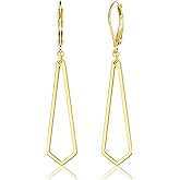 Alexcraft Sterling Silver Geometric Earrings Dangle for Women Hypoallergenic Lightweight Cutout Earrings Jewelry Gift Birthday Homecoming