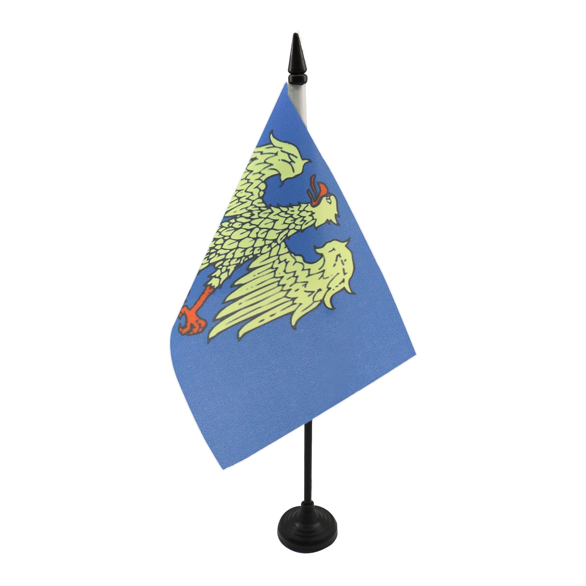 AZ FLAG Friuli-Venezia Giulia Table Flag 5'' x 8'' - Italian Region Office Decoration 100% Polyester 21 x 14 cm - Mini Desk Flag with Pole and Black Plastic Base