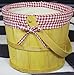 Vintiquewise(TM) Woodchip Bushel Basket with Red Ginghan Lining