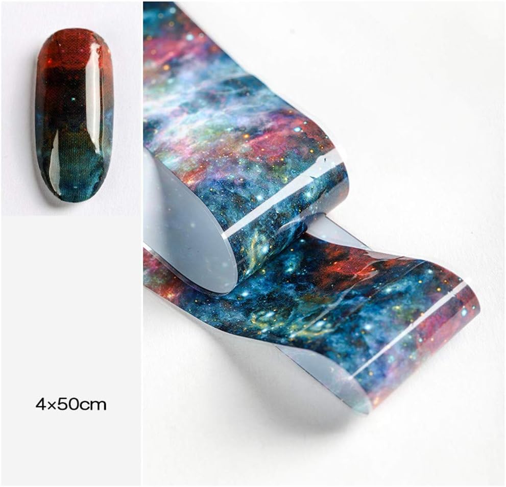 1roll 50cm Laser Star Sky Universe Galaxy Marble Series Nail Foil Sky Dream Catcher Transfer Sticker Nail Art (10)