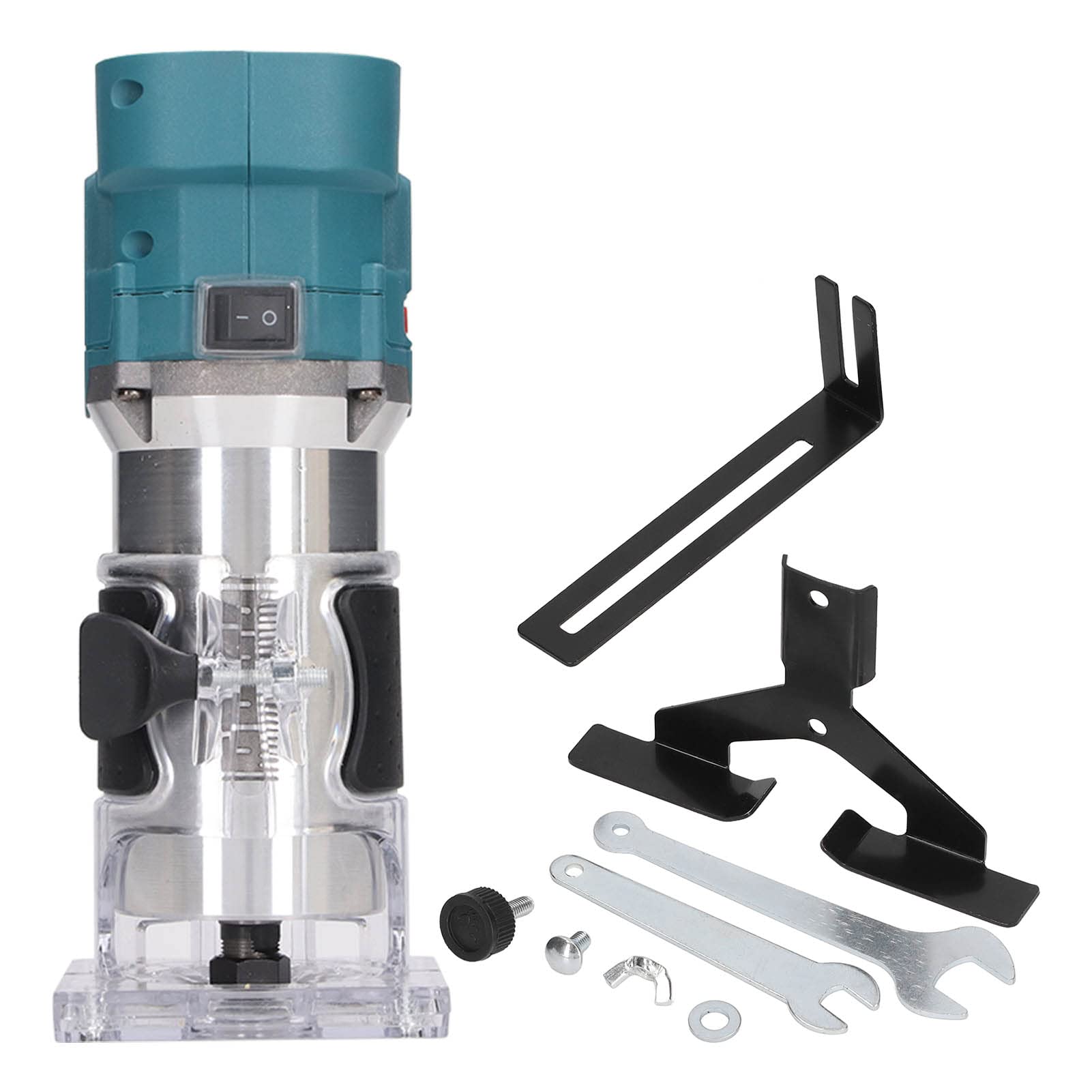 Electric Router Tool, 18V 800W 3000-30000 RPM 6 Variable Speed Wood Trimming Machine Router for Woodworking, Compact Router with Trimmer Base Electric Hand Palm Router