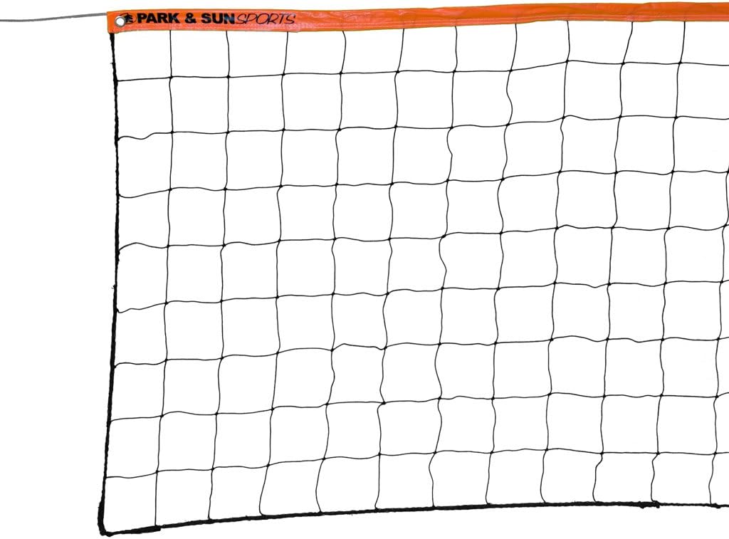 Park & Sun Sports Regulation Size Indoor/Outdoor Recreational Volleyball Net with Steel Cable Top, Orange : Volleyball Pole Sets : Sports & Outdoors