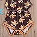 Baby Girls Sleeveless Full Thanksgiving Turkeys Print Pom Pom Romper with Headband (0-6M, Coffee)