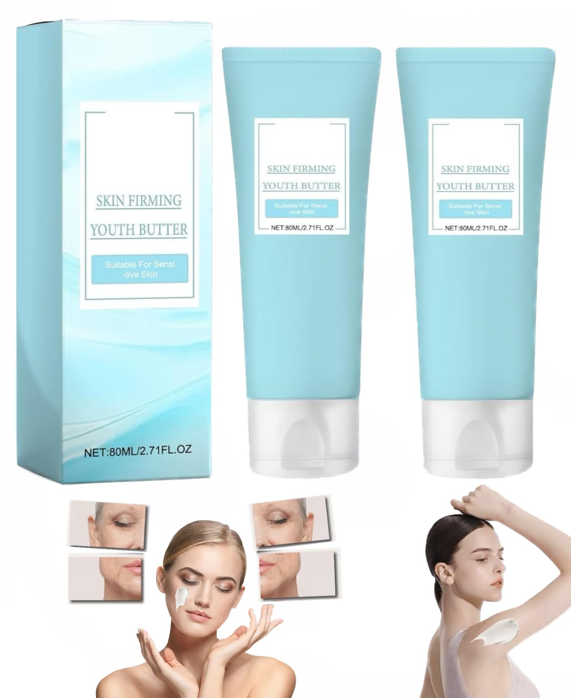 2Pcs Luxelift Skin Firming Butter, Luxelift Skin Firming Youth Butter, Luxelift Skin Firming Cream for Deeply Moisturized, Firm Skin, Lmproves Wrinkles And Fine Lines & Reduces Dry Skin