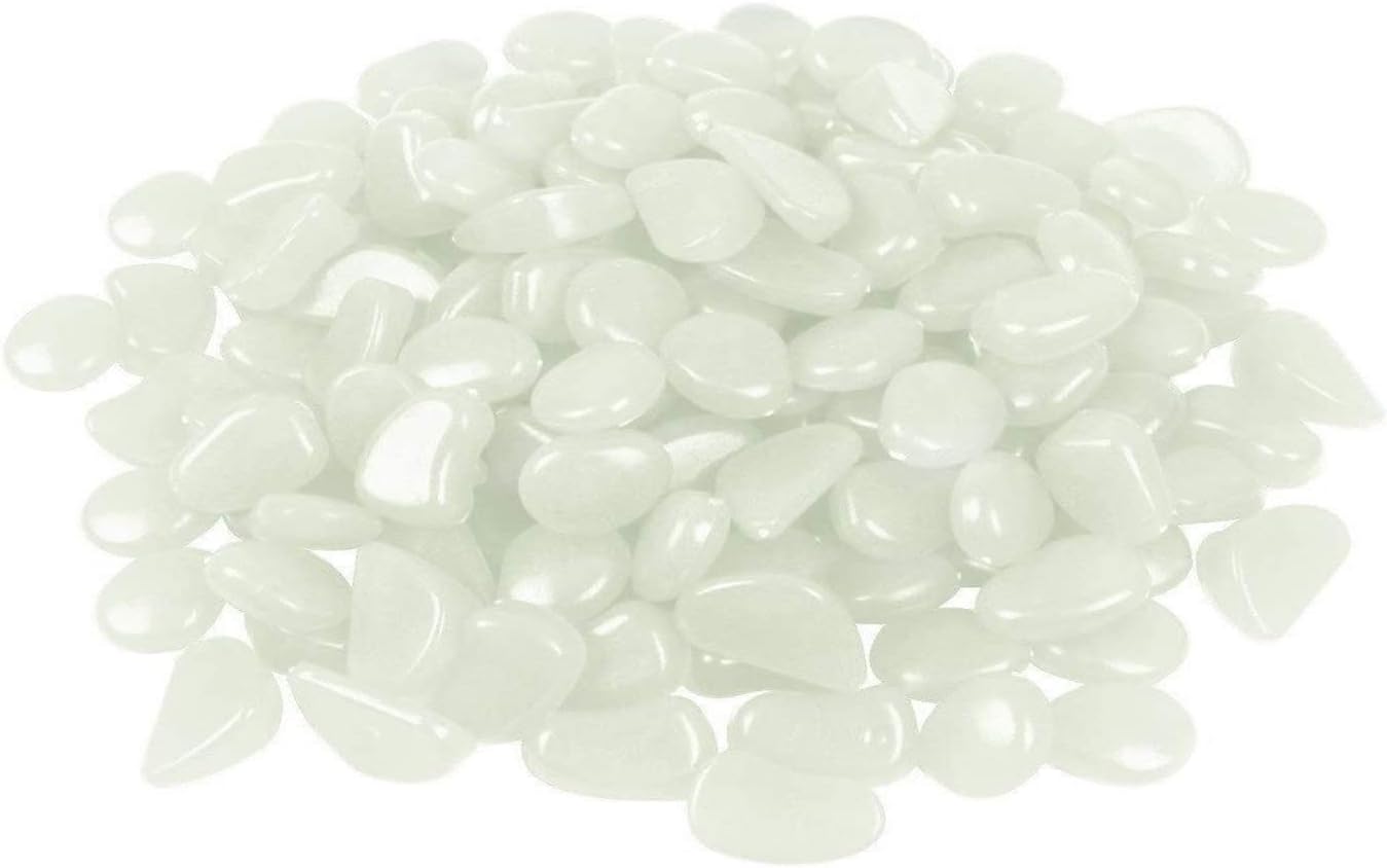 Hardscaping Materials - Qguai 100pcs Glow in The Dark Aquarium Rocks Fish Tank Decoration Rocks Stones Aquarium Ornament Glowing Rocks Pebbles for Terrarium Plants Pots Vases Garden Patio Lawn - 0.9