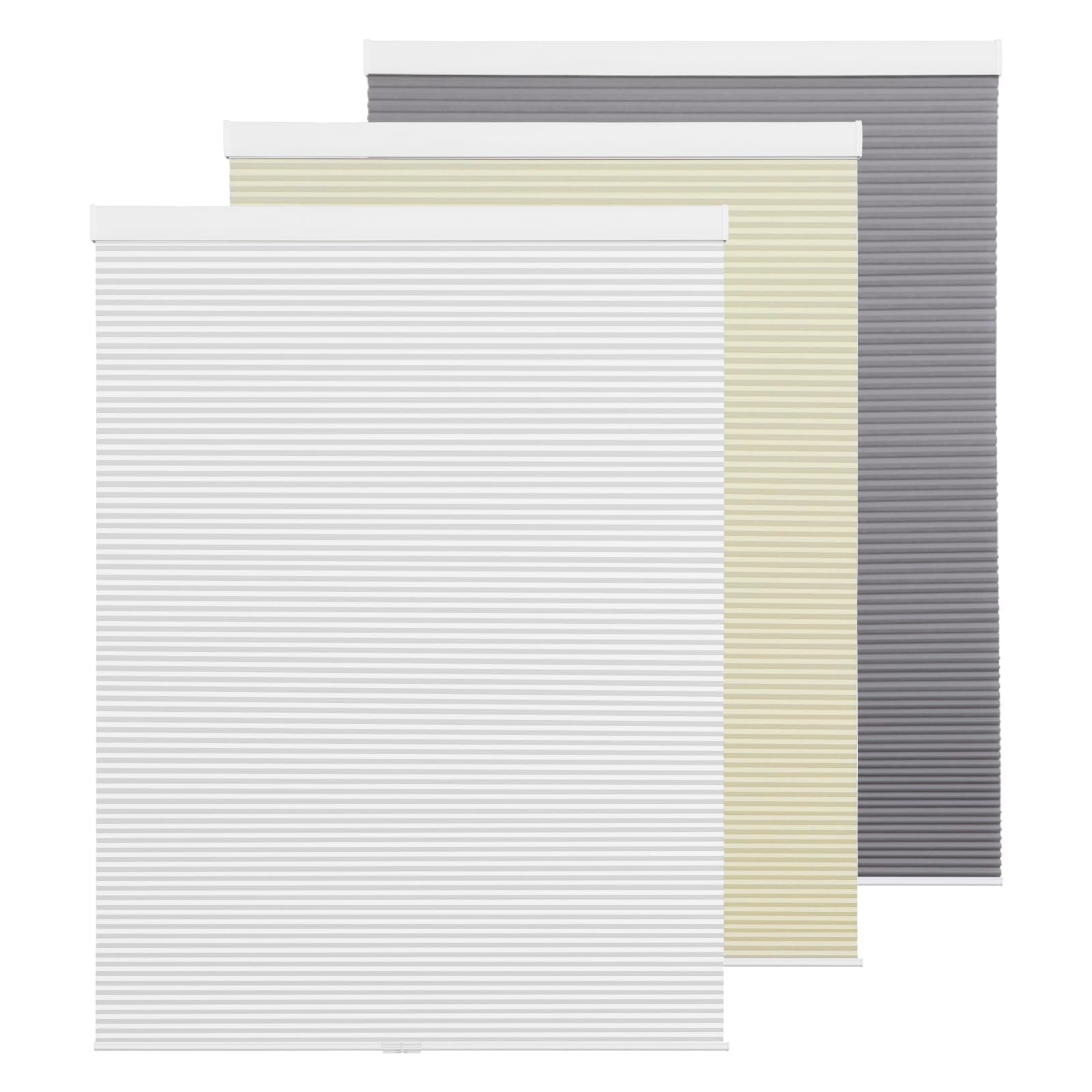 Photo 1 of HIDODO Cordless Cellular Shades Blackout Honeycomb Window Shades and Blinds, Room Darkening Cellular Blinds for Windows, Home and Bedroom, 54" W x 64" H, White