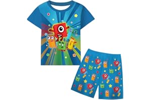 COTO Toddler Boys Short Sleeve Shirt Set Kids Graphic Tee Shirt with Short Summer Clothes Set