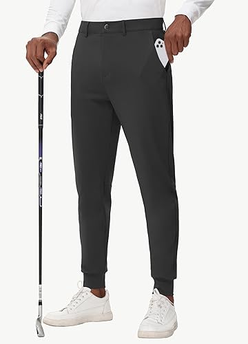 MIVEI Men's Golf Joggers Pants Belt Loops Slim Fit Stretchy