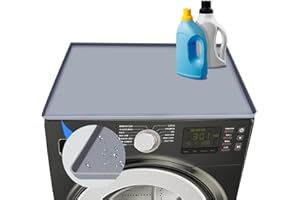 Uovviney Washer and Dryer Top Protector - 25.6" x 23.6" Silicone Washer and Dryer Covers for The Top, Anti Slip Washing Machine Cover, Laundry Guards for Washer and Dryer(Grey-1pc)