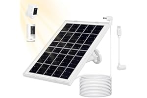 MYTIONS Ring Camera Solar Panel Charger, Compatible with Stick Up Cam, Stick Up Cam Pro, Spotlight Cam Plus/Pro, 7W5V, Weatherproof (1Pack)