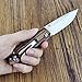 Enlan M011 Pocket Knife with Stainless Steel Blade and Zebra Wood Handle Outdoor Camping EDC Hand Tool Folding Knife with Clip (Plain)