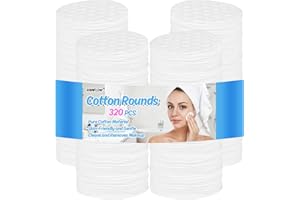 320PCS Cotton Rounds - Cotton Face Pads Organic Cosmetic Exfoliating Rounds Bulk Makeup Pads for Face, Eye, Makeup, Remover, 