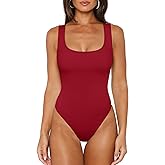 REORIA Body Suits Tank Top for Women Scoop Neck Sleeveless Ribbed Sexy Slimming Bodysuit Tops 2026 Summer Going Out Outfits