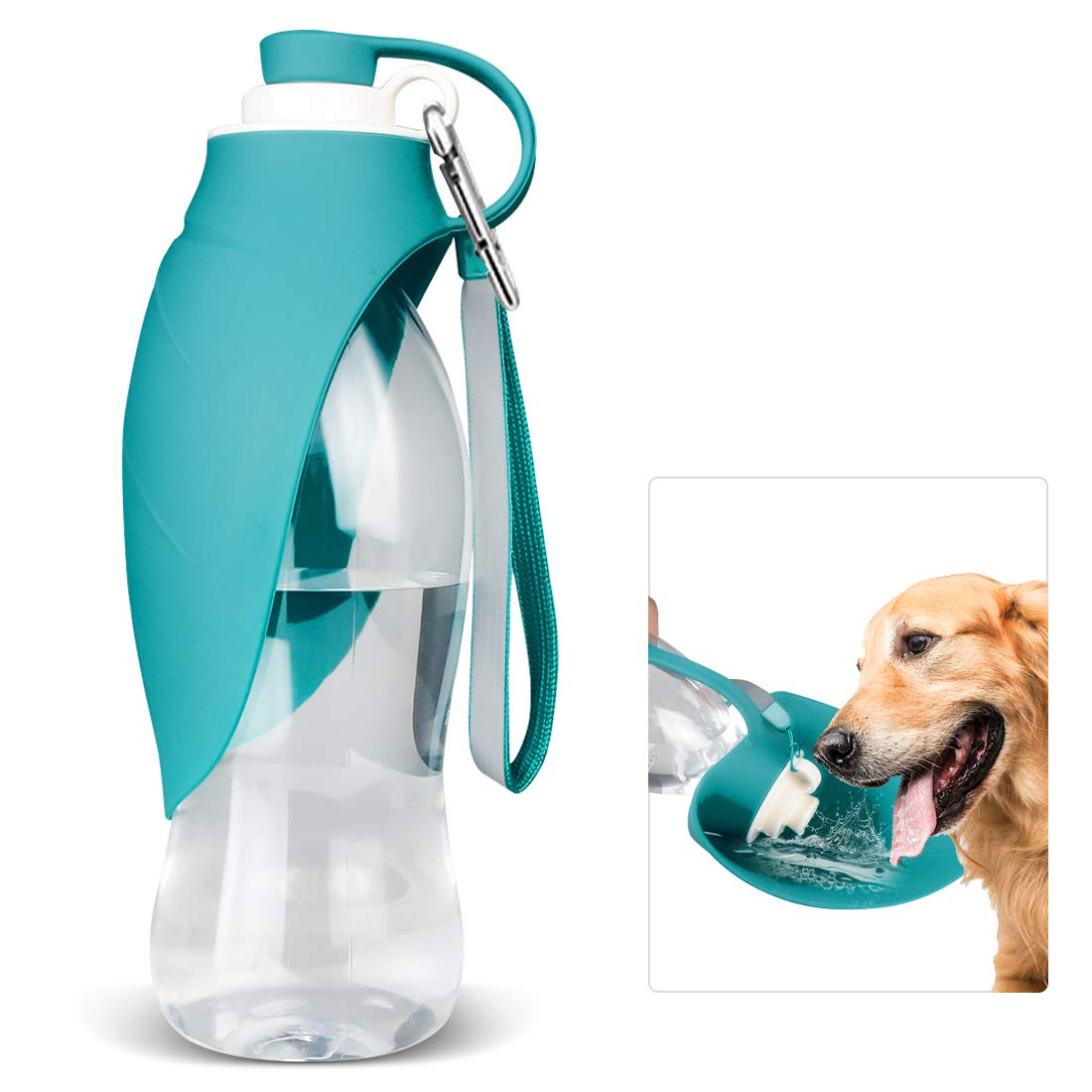 TIOVERY Dog Water Bottle for Walking, Pet Dispenser Stand size, Blue