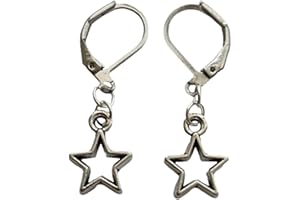 Star Huggie Earrings, Trendy Statement Pentagram Lever Back Earrings, Star Accessories