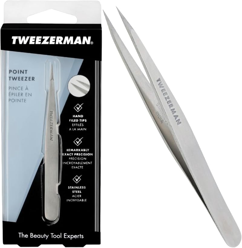Tweezerman Point Tweezer Stainless Steel Precision Eyebrow Tool