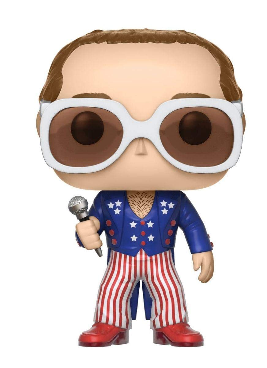 ¡Funko Pop! Rocks: Elton John - Figura coleccionable roja, blanca y azul
