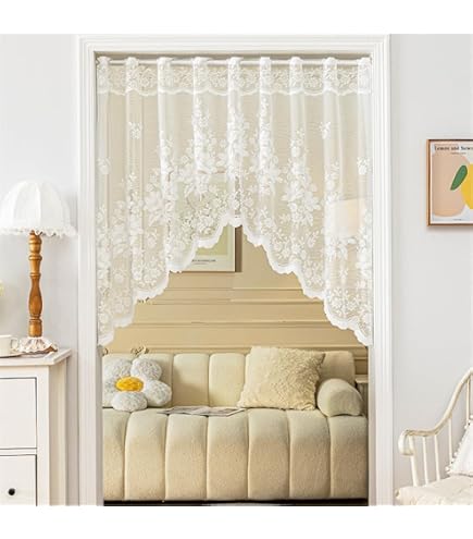 Cortina De Encaje Con Cortinas Floral 100 X 400 Cm Poliéster | Leroy Merlin