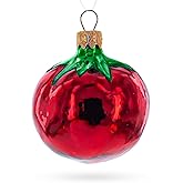 Glossy Red Tomato Mini Glass Christmas Ornament 2.8 Inches