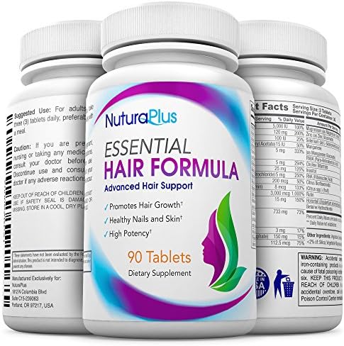 NuturaPlus Advanced Hair Growth Vitamins with Biotin (90 Tablets) – Clinical Strength to Combat Hair Loss – Safe Hair Treatment Supplement for Men &amp; Women – Repairs, Strengthens &amp; Fortifies