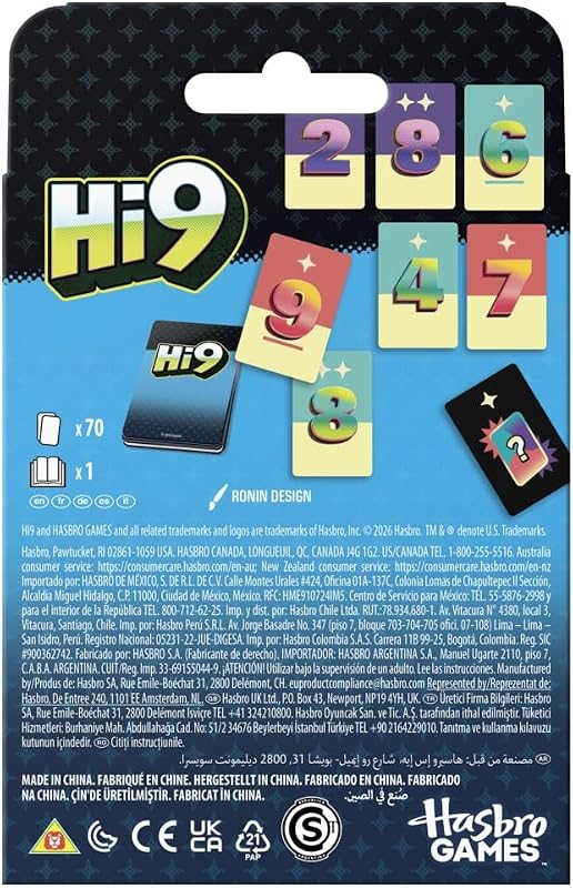 Hi9 Kartenspiel - unterhaltsame Familienspiele für Kinder, Teenager, Tweens und Erwachsene - leicht erlernbare strategische Kartenspiele - 2-6 Spieler - 15 Min. - ab 8 Jahren