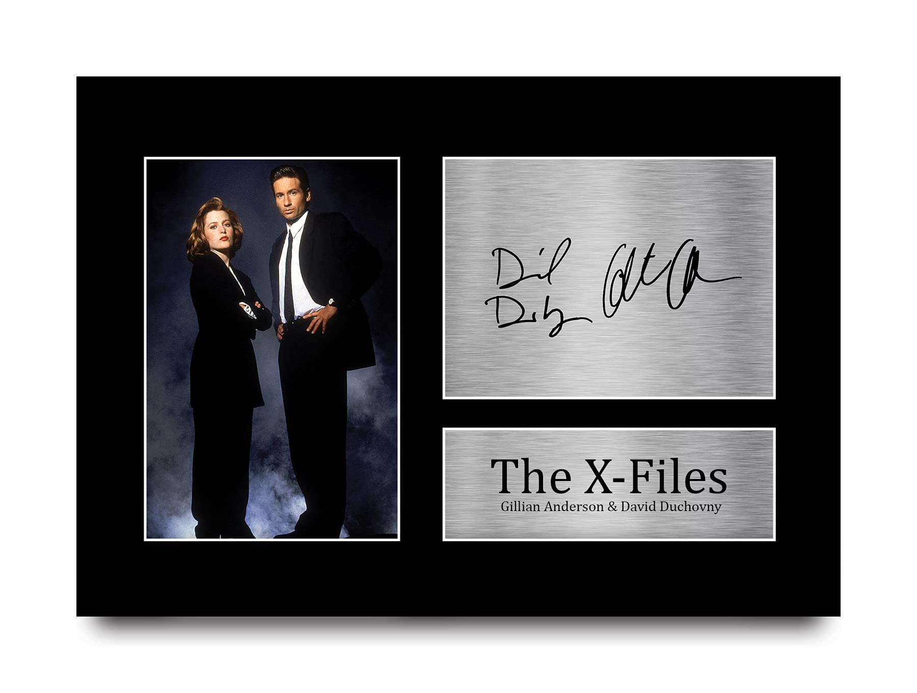 HWC Trading The X-Files Gift Signed A4 Printed Autograph Gillian Anderson David Duchovny Gifts Photo Display