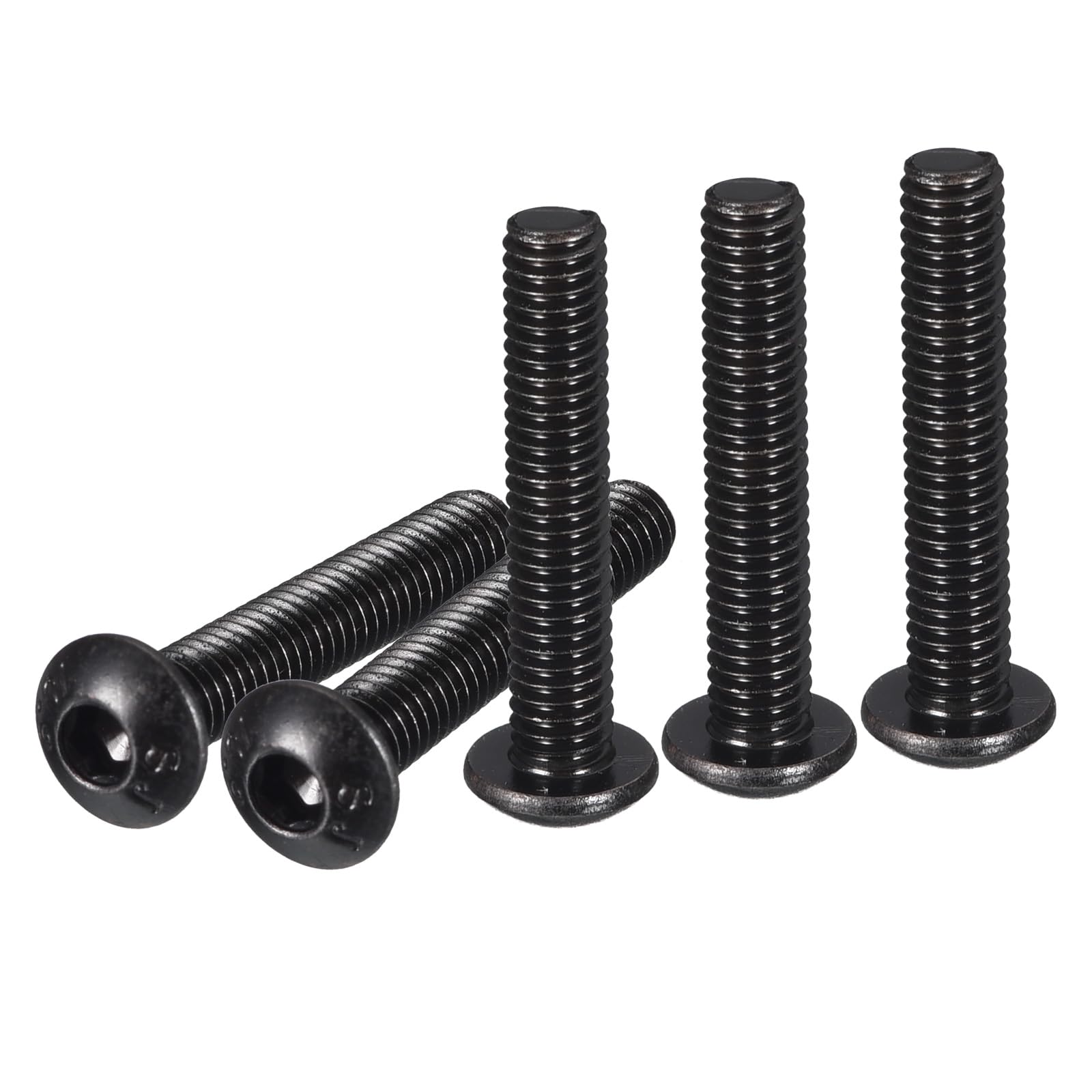 DTGN M4-0.7x25mm Button Head Socket Cap Screws - 50Pack - Good for Machine - Carbon Steel Black Oxide - Hex Drive Full Thread Fasteners — image 1