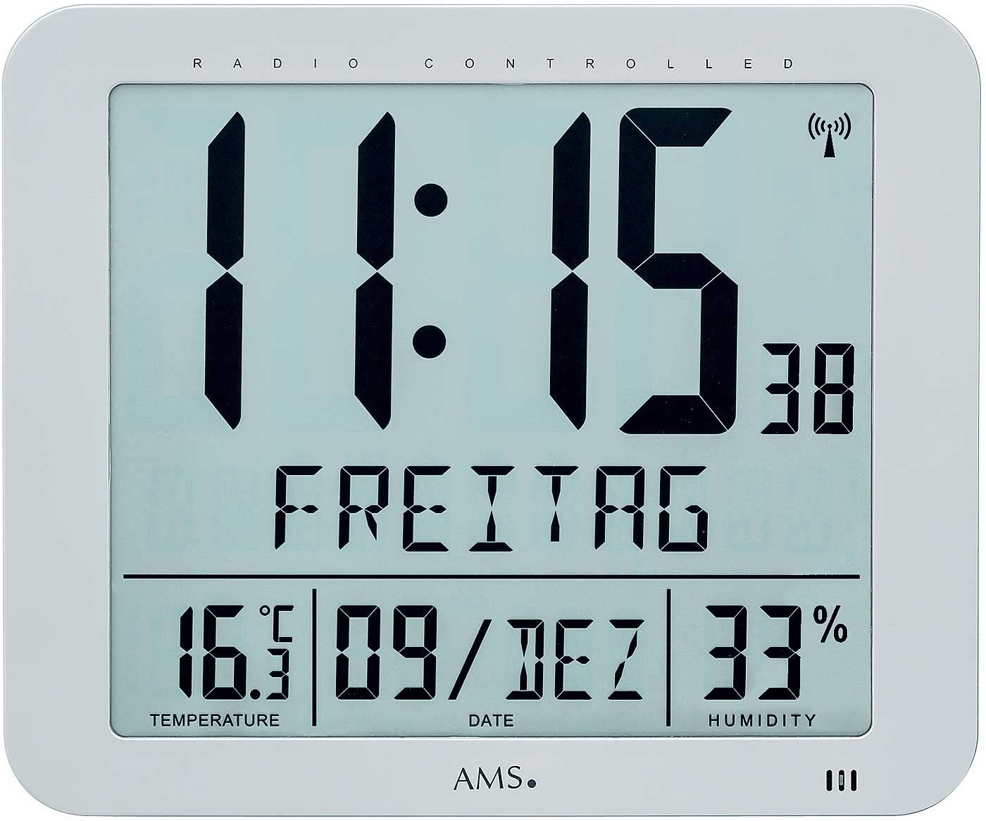 Modern clock with quartz movement from AMS