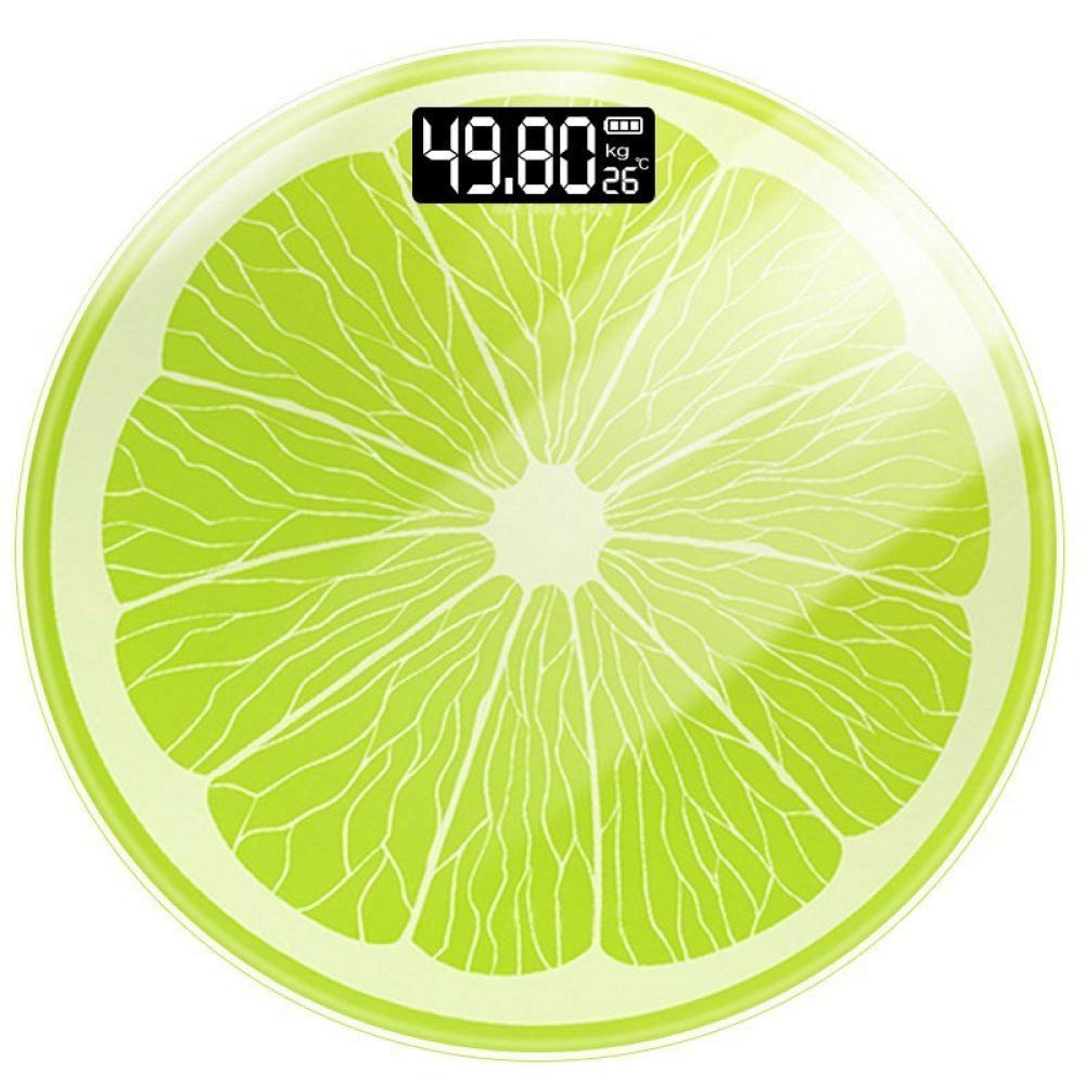 JACKII Fashion Mini Lemon Round The Human Body Scale of Tempered Glass Electronic Home Precision Bal