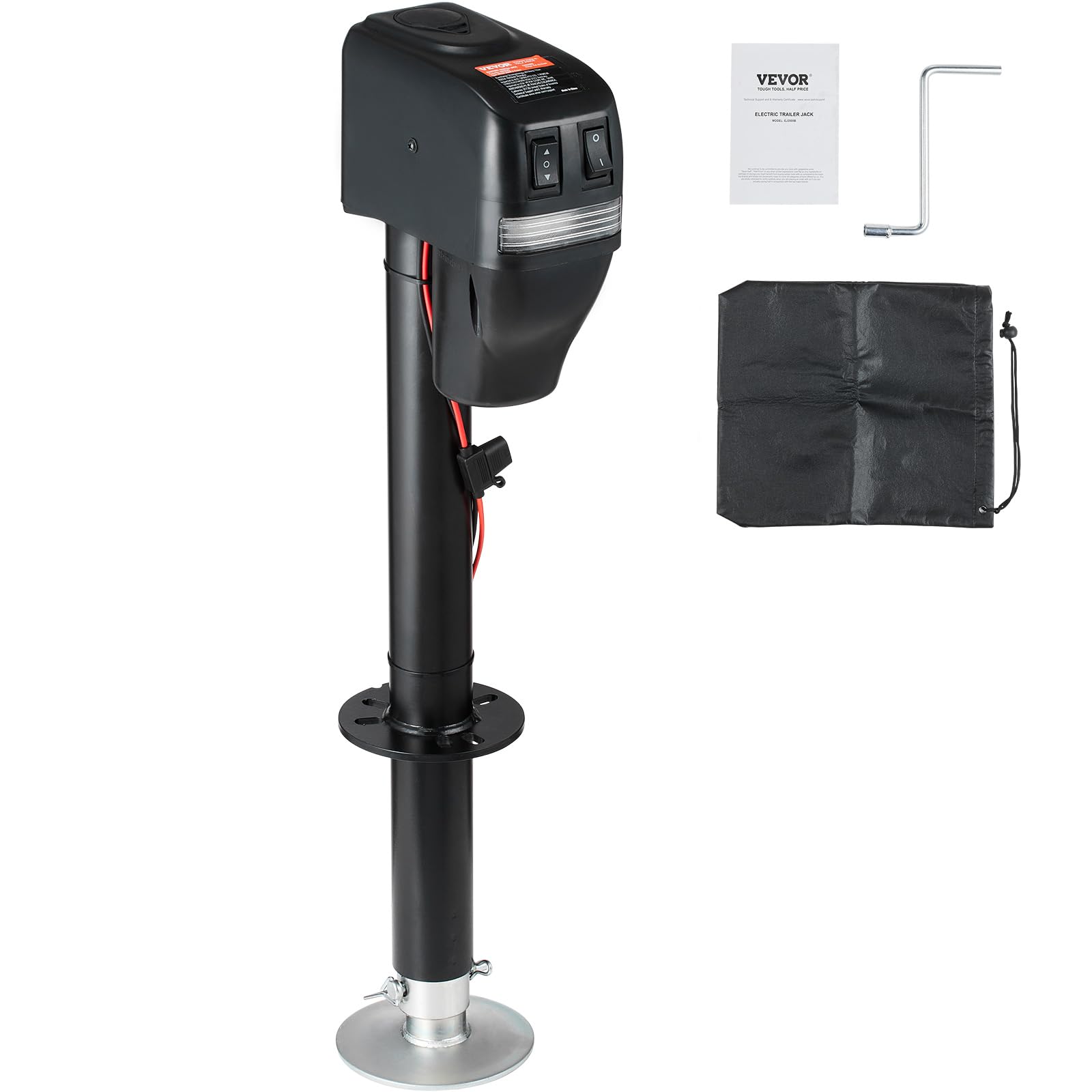 VEVOR Electric Trailer Jack, Power Tongue Jack Weight Capacity 4000 lbs, 9.84"-33.85" Electric Tongue Jack with Waterproof Cover for Lifting RV Trailer, Horse Trailer, Utility Trailer, Yacht Trailer Image