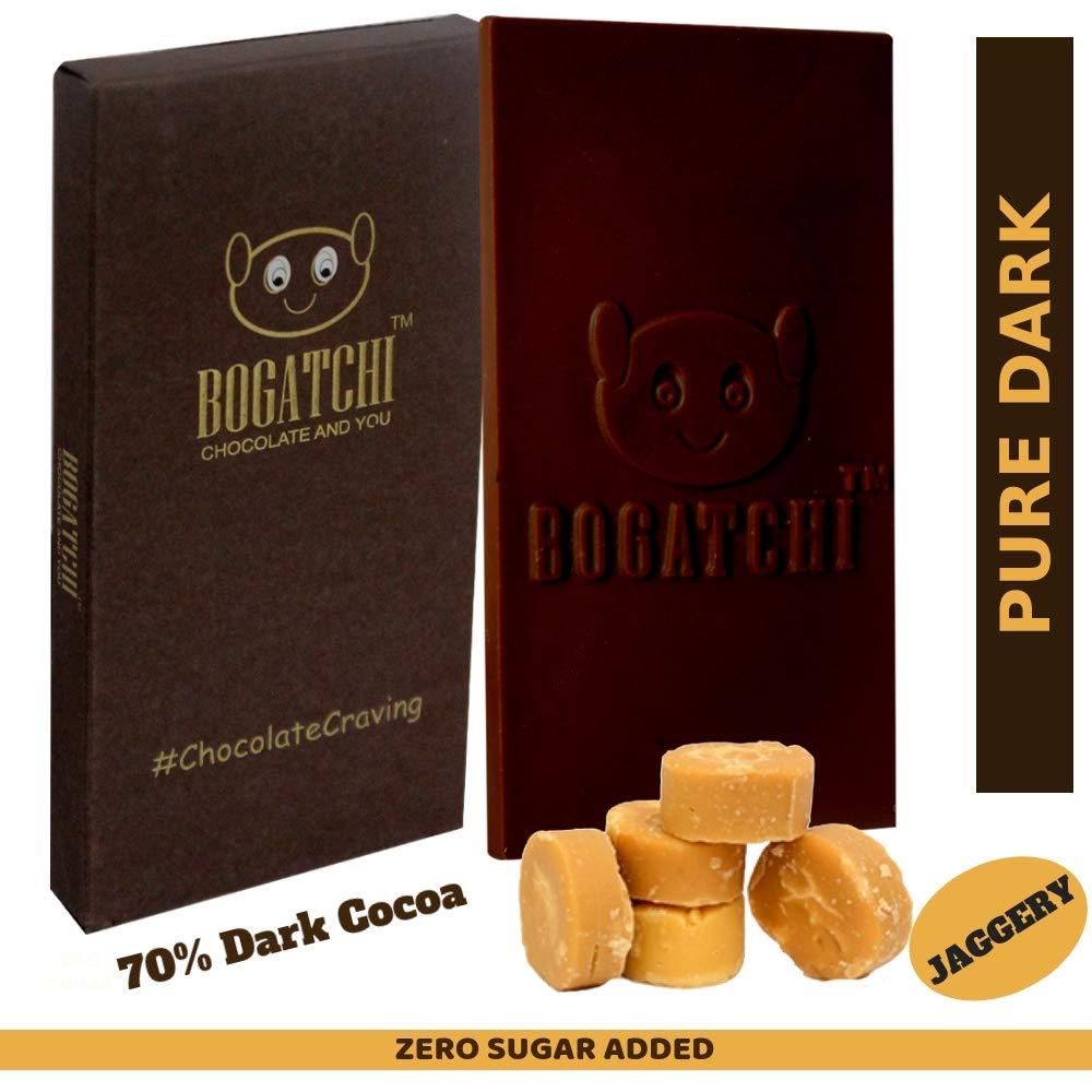 BOGATCHI 70 Dark Jaggery Chocolate Pure NO Sugar Sugar Free