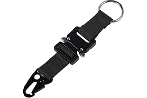 Tactical Keychain for Men, Quick Release Keychain Tactical Gear Clip with HK Clip and Steel Ring Nylon Webbing Military for B