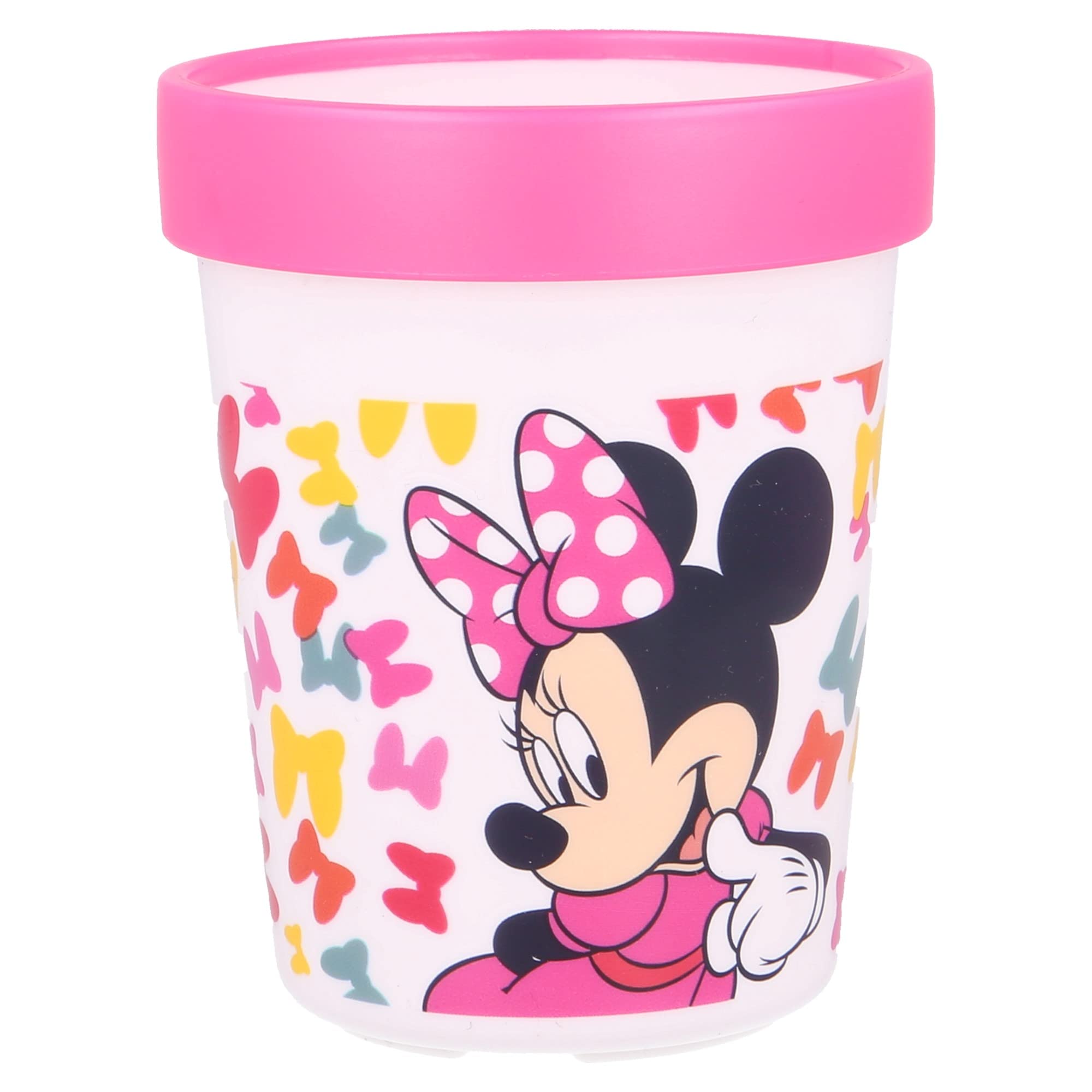 Stor Children's Two-Tone Tumbler with Non-Slip Base 260 ml | Minnie So Edgy Bows